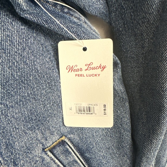 Lucky Brand Women's XL Denim Trucker Jacket Cropped Style Christmas Western NWT - Picture 5 of 13